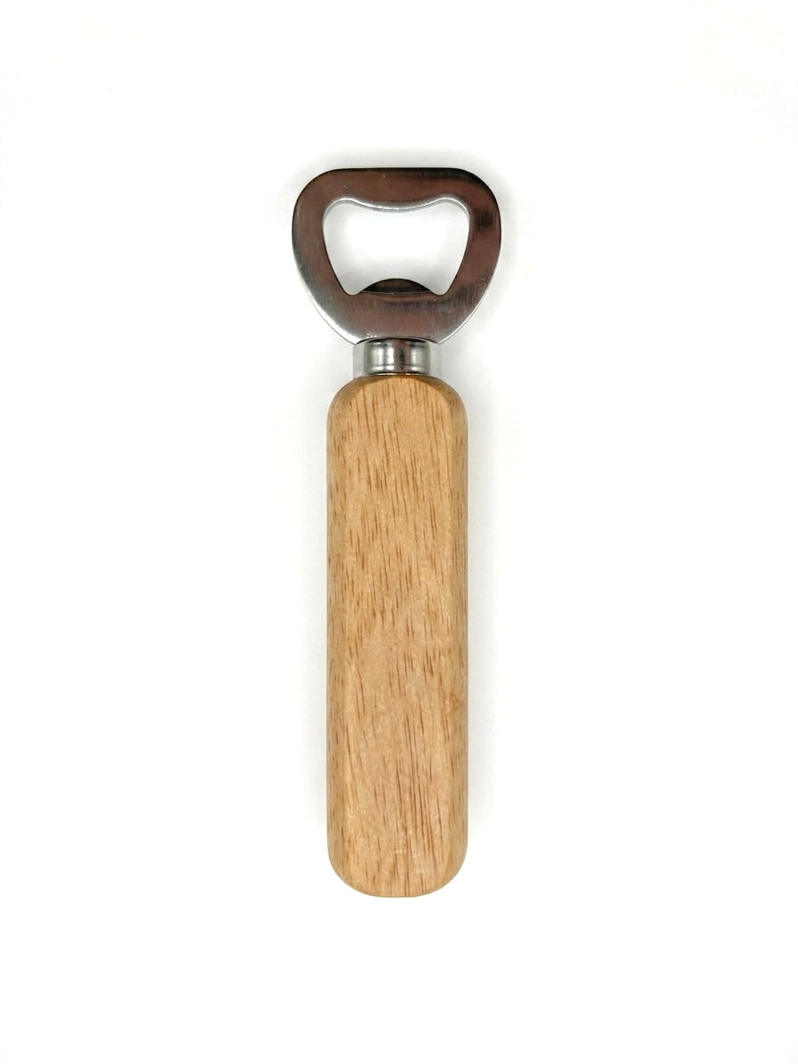Décapsuleur en bois personnalisable, sur fond blanc