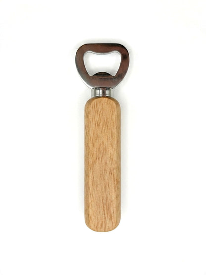 Décapsuleur en bois personnalisable, sur fond blanc
