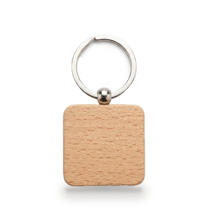 Porte-clés carré en bois à graver, BANCO