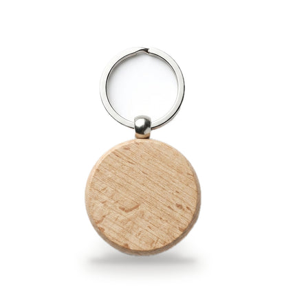 Porte-clés rond en bois à graver, BANCO